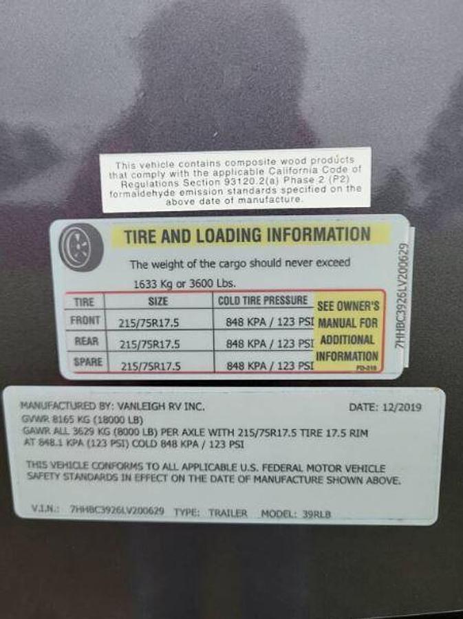 Used 2020 Vanleigh Beacon 39 RLB Fifth Wheel