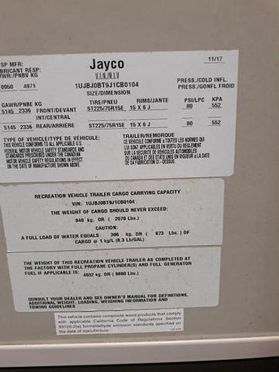 Used 2018 Jayco Eagle HT 295DBOK