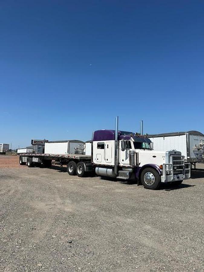 Used 2000 PETERBILT 379 & 2000 Wilson Aluminum Flatbed Trailer