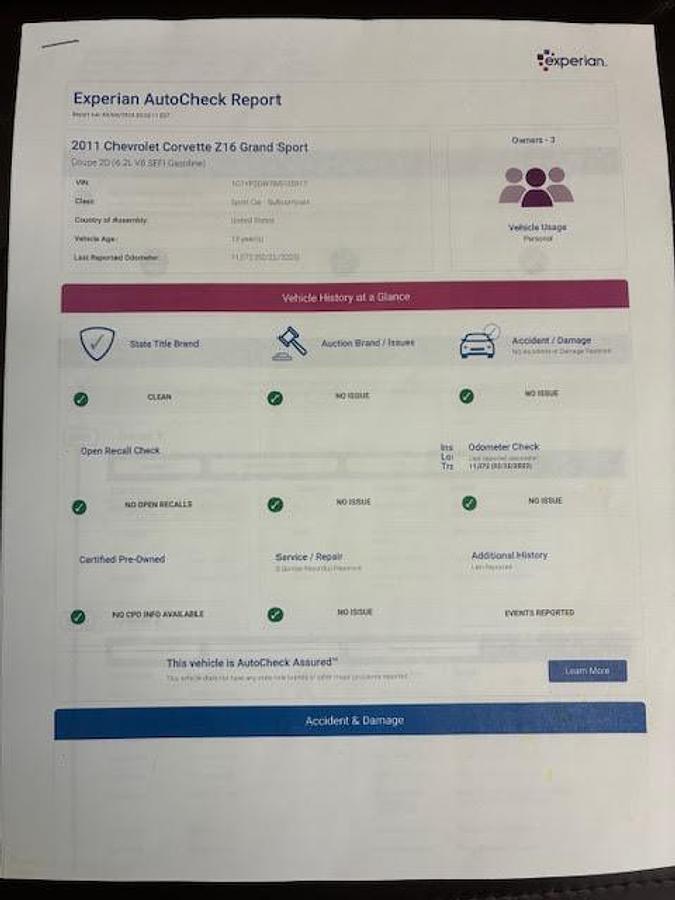 Used 2011 Chevrolet Corvette Z16 Grand Sport Coupe 1LT