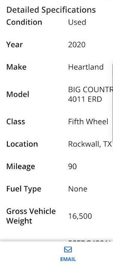 Used 2020 Heartland Big Country 4011 ERD