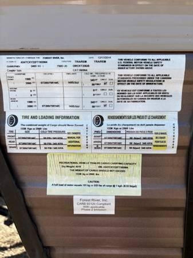 Used 2015 Forest River Grey Wolf Rv 23" Travel Trailer