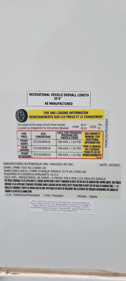 Used 2023 Vanleigh Vilano 320GK Fifth Wheel