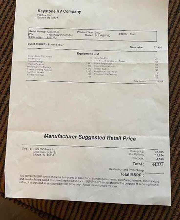 Used 2022 Keystone Bullet Premier BL23RBPR22