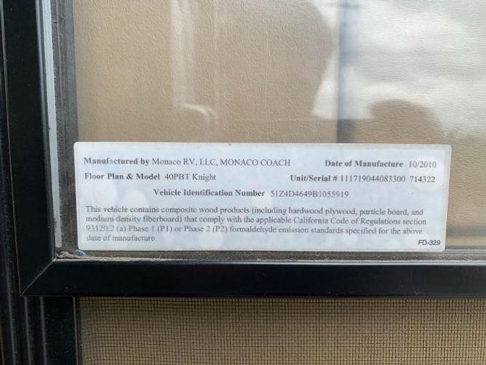 Used 2011 Monaco KNIGHT 40PBT