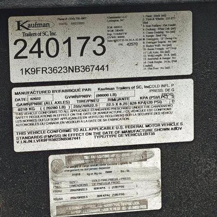 Used 2022 Kaufman Lowboy Trailer