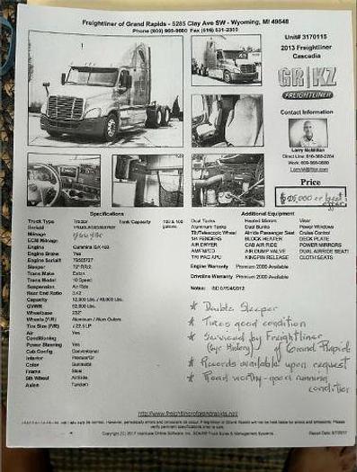 Used 2013 Freightliner Cascadia 125