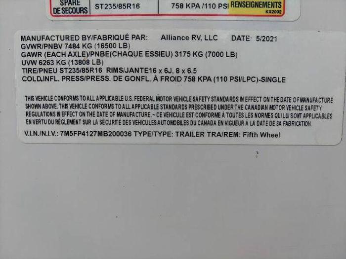 Used 2021 Alliance RV Paradigm 370FB