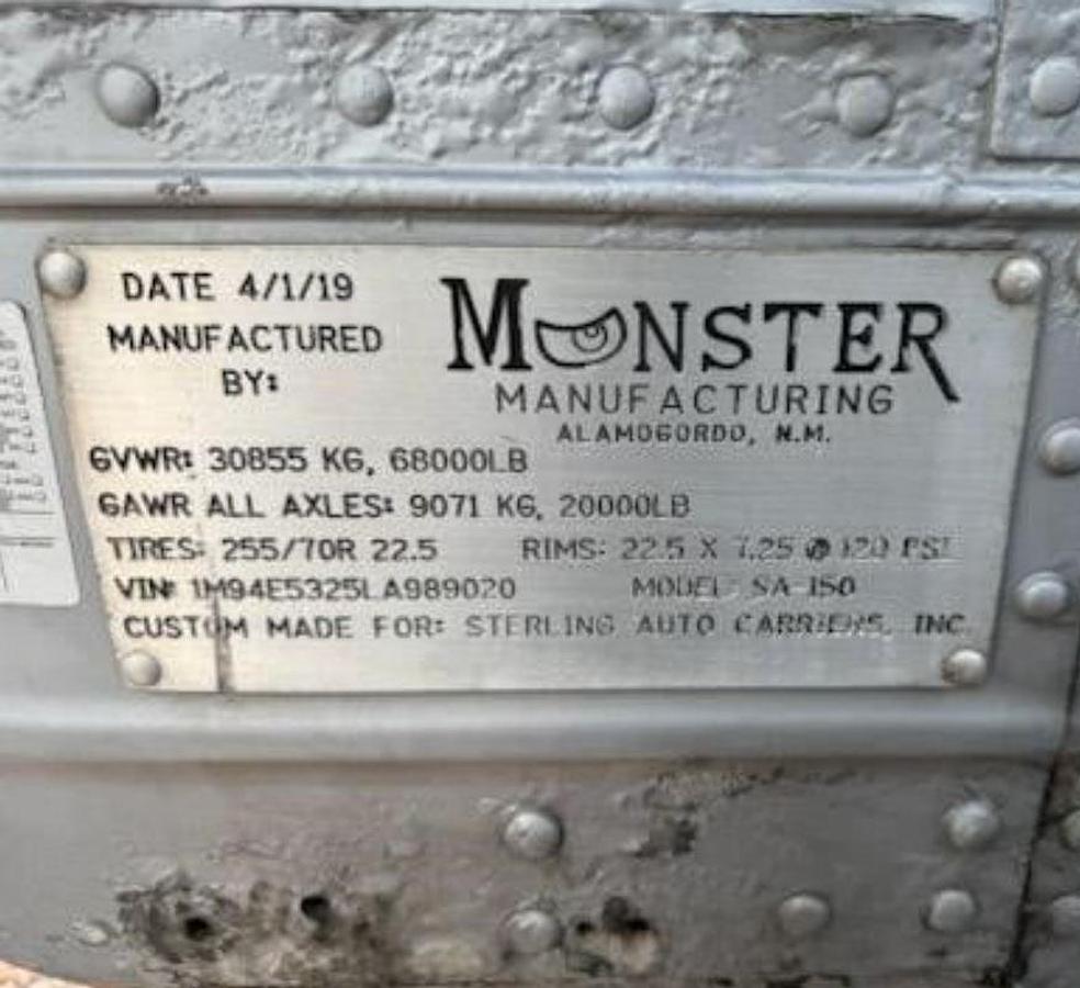 Used 2020 MONSTER MANUFACTURING SA-150
