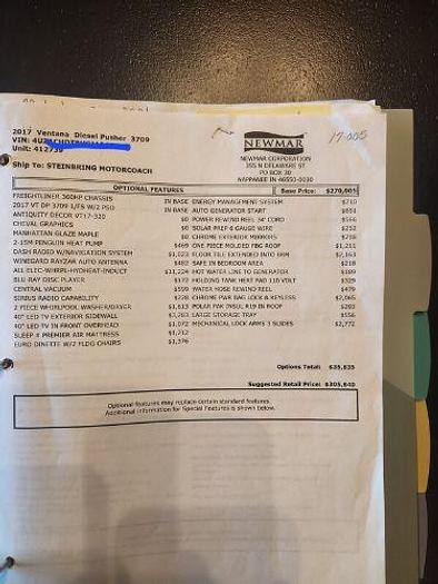 Used 2017 Newmar Ventana 3709