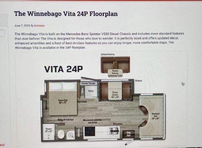 Used 2020 Winnebago Vita 24P