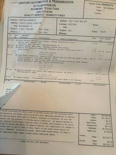 Used 1957 Chevrolet Bel Air Sedan