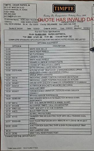 Used 2023 Timpte super hopper