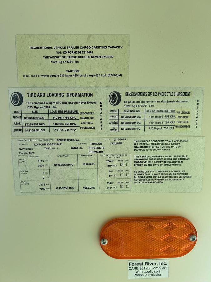 Used 2016 Forest River Cedar Creek 36CKTS Fifth Wheel