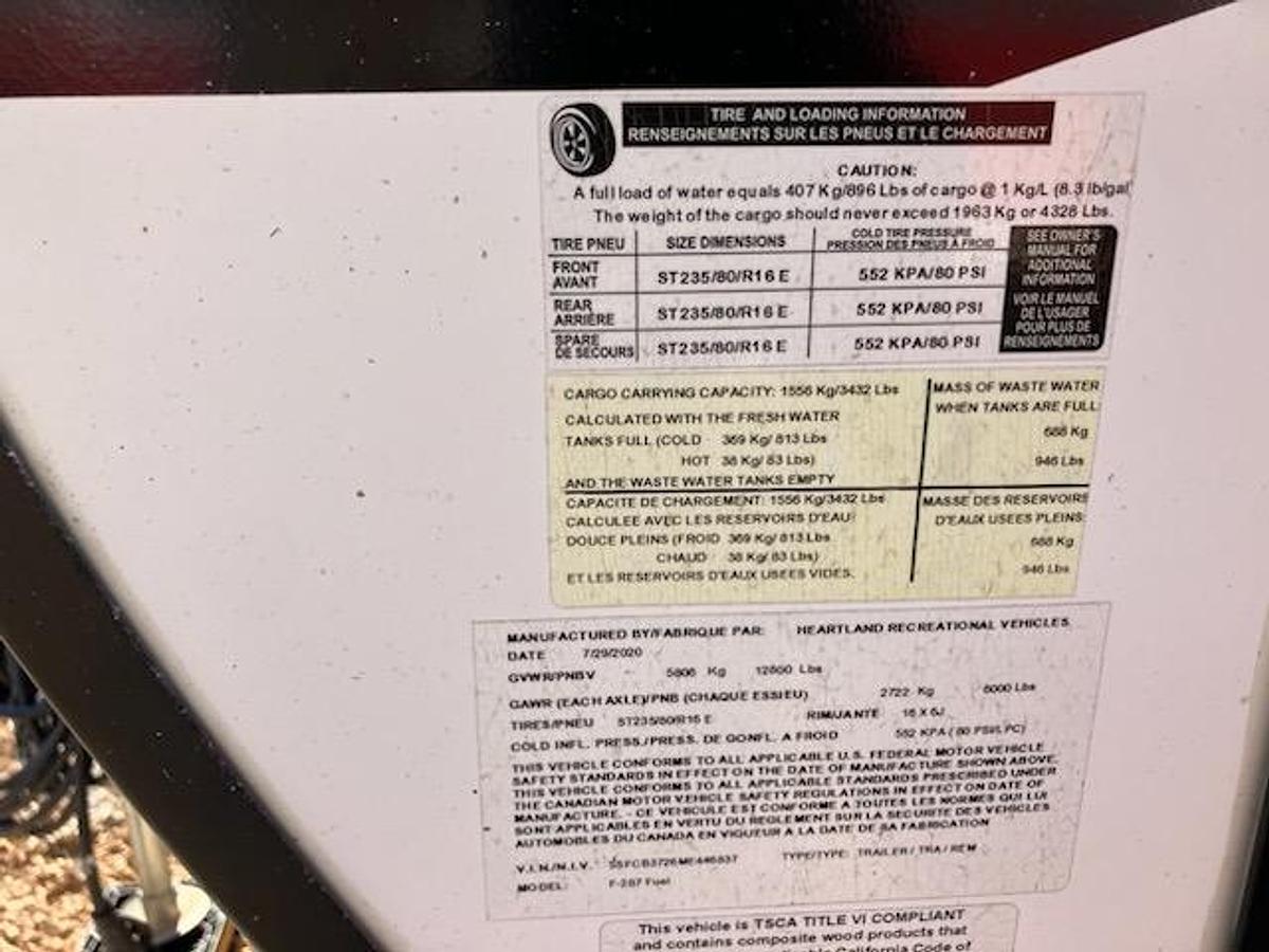 Used 2018 Heartland Fuel F-287 Travel Trailer Toy Hauler