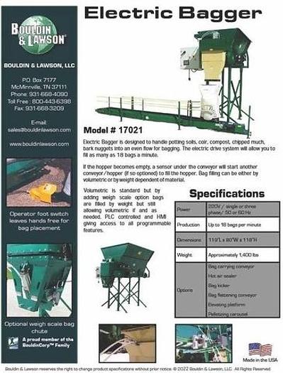 Used 2010 Bouldin Lawson Mixer /Auto bagger/ Incline Conveyor/Sealer/Kicker