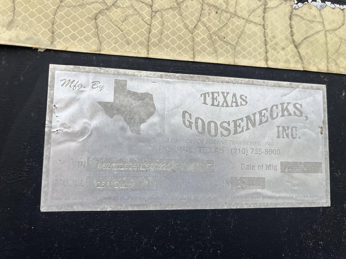 Used Texas Goosenecks 16' Heavy-Duty Dump Trailer – 4' Sides – Tandem 12,000-Lb Dexter Axles