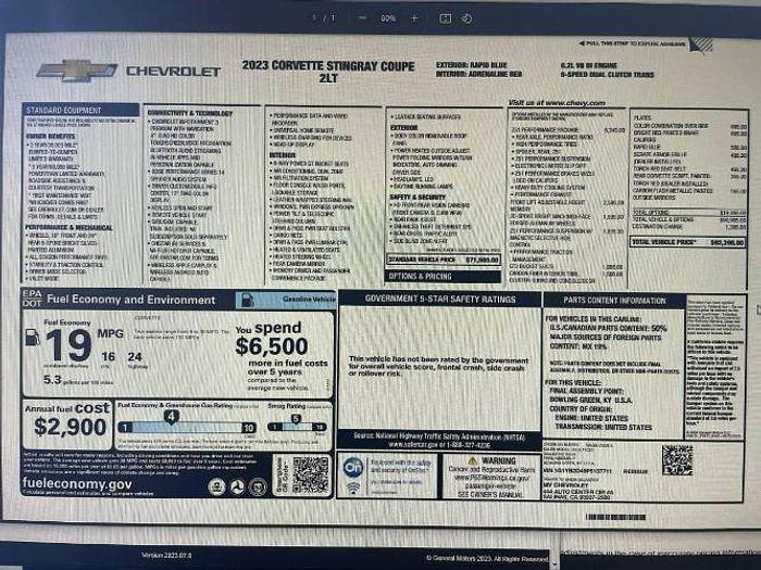 Used 2023 Chevrolet Corvette Stingray