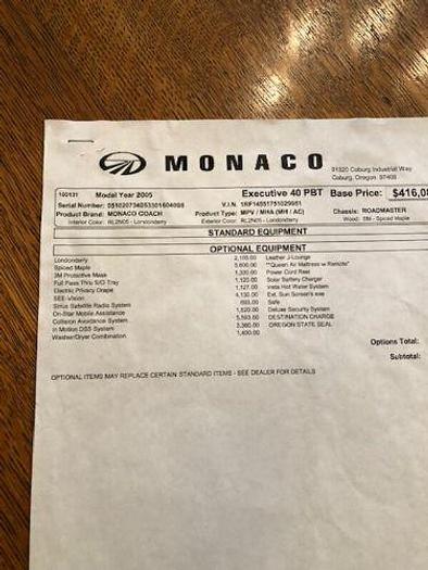 Used 2005 Monaco Executive 40PBT