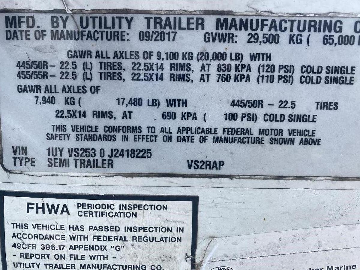 Used 2018 UTILITY Reefer Trailer