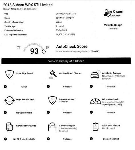 Used 2016 Subaru WRX STI Limited