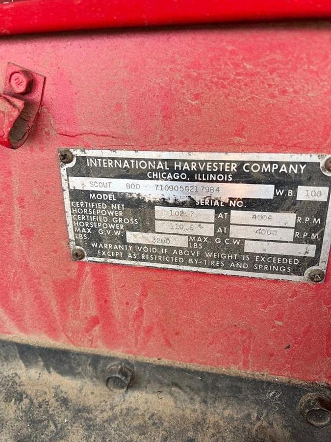 Used 1966 International Scout 800 Half Cab Pickup