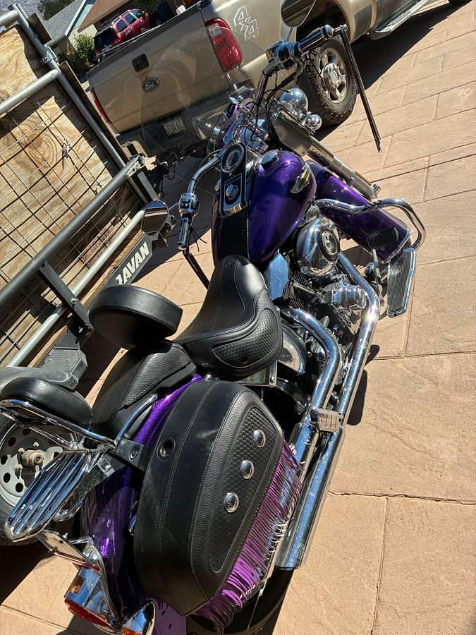 Used 2014 Harley Davidson Softtail Deluxe FLSTN ‘Hard Candy Voodoo Purple Flake