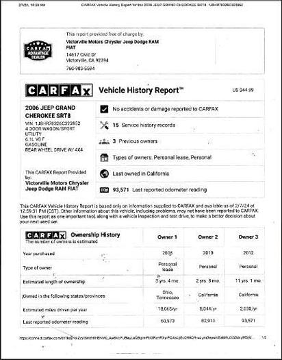 Used 2006 Jeep Grand Cherokee SRT-8