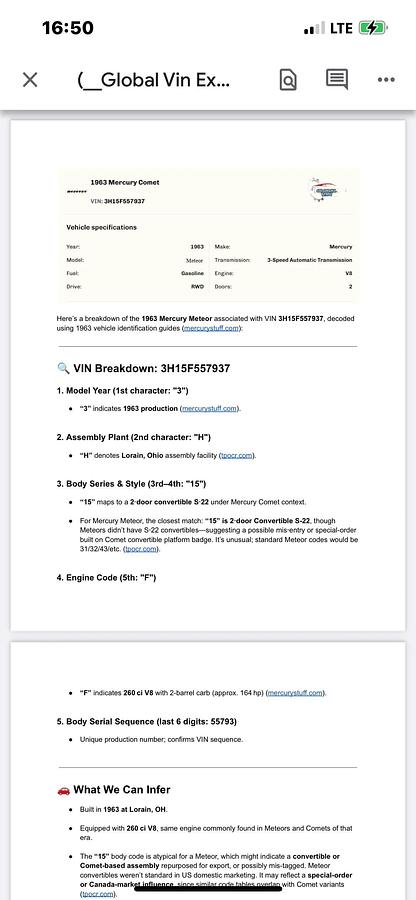 Used 1963 Mercury Meteor