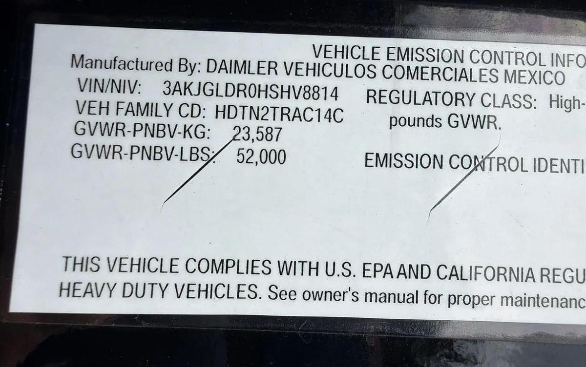 Used 2017 Freightliner Cascadia 125