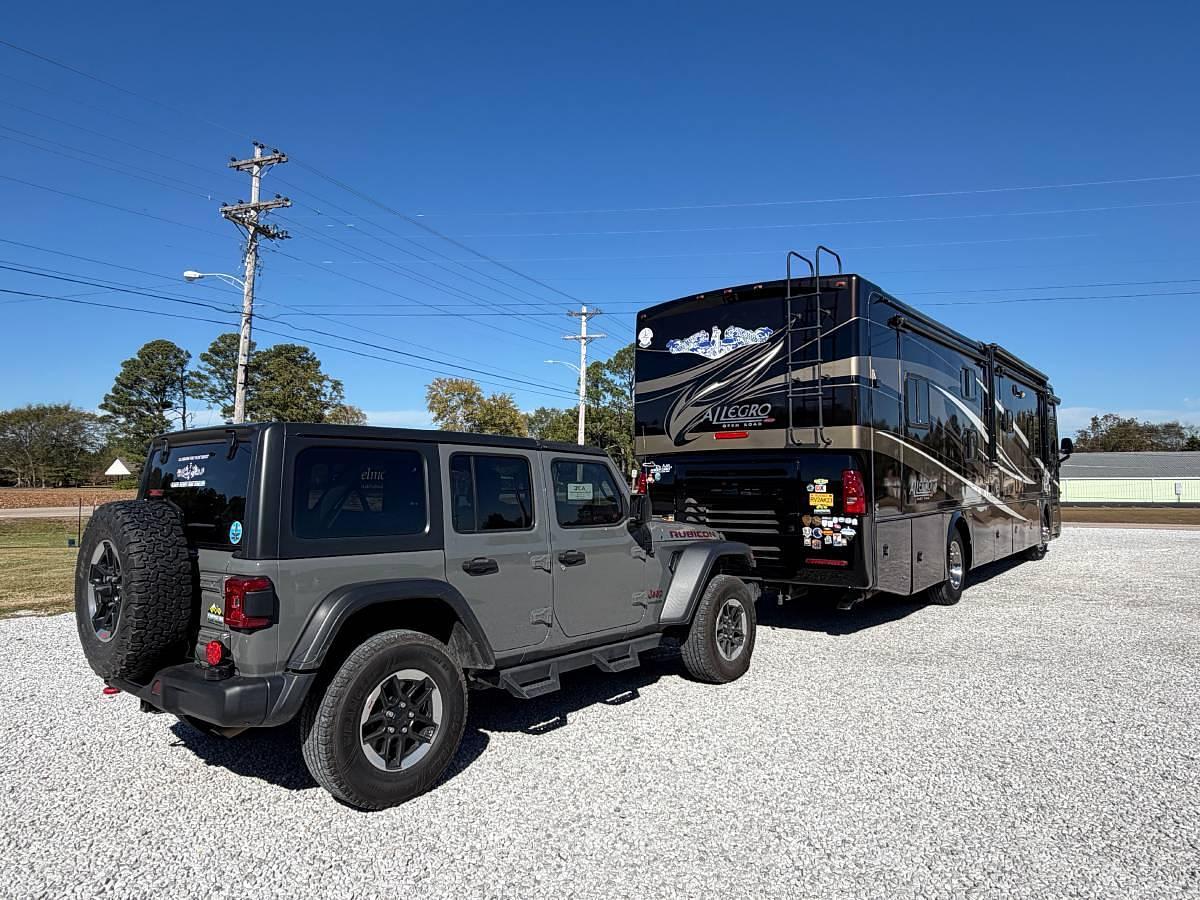 Used 2011 Tiffin Allegro Red Class C Motorhome w/ 2020 Jeep Wrangler Rubicon