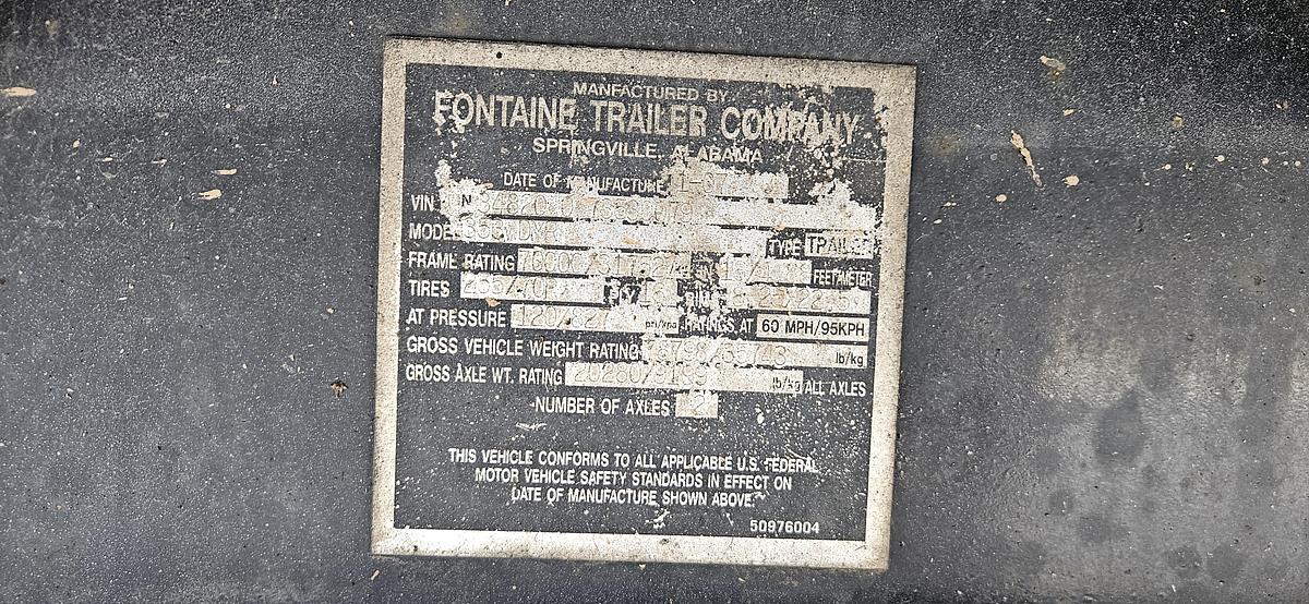 Used 2007 Fontaine 48' x 102" Removable Gooseneck Double Drop Lowbed