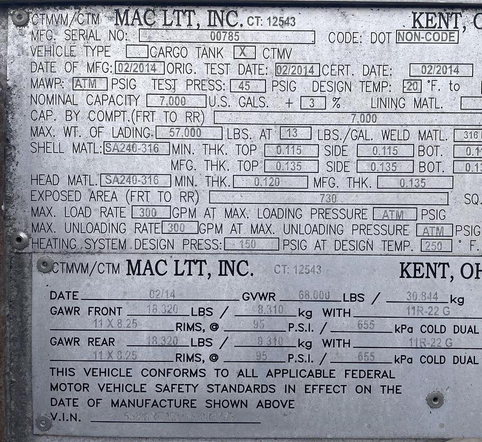 Used 2015 Mac LTT Srj-7000-1-2-Fg