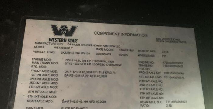 Used 2019 Western Star 5700XE