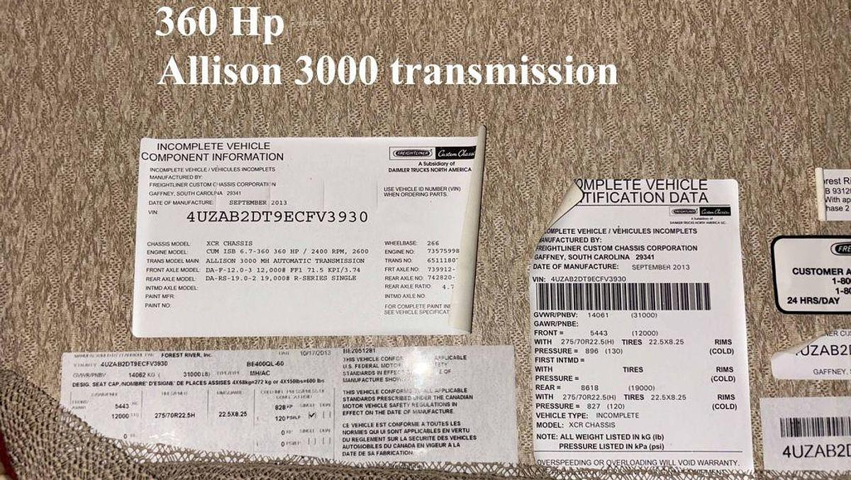 Used 2014 Forest River Berkshire 400QL 41' Class A Motorhome