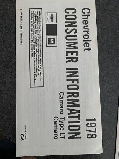 Used 1978 Chevrolet Camaro LT