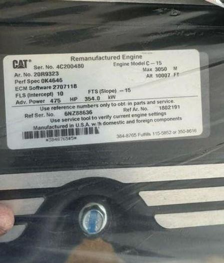 Used 2015 Peterbilt 389 Glider Kit