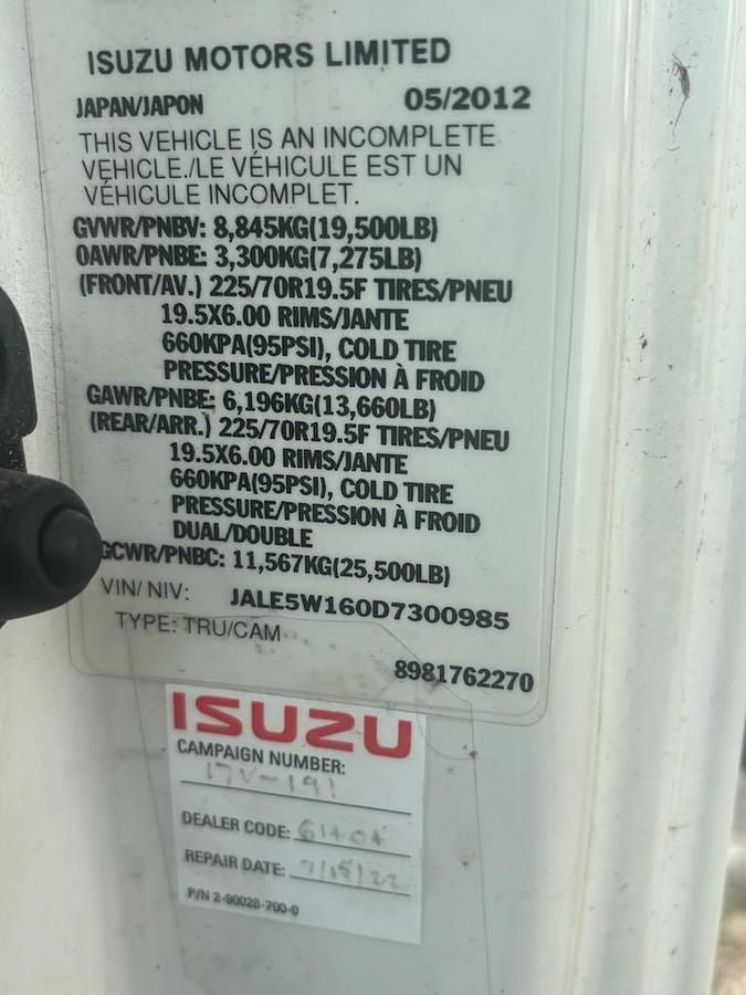 Used 2013  Isuzu NQR Dump Truck