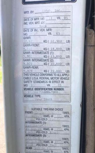 Used 2006 Mack Granite CV713