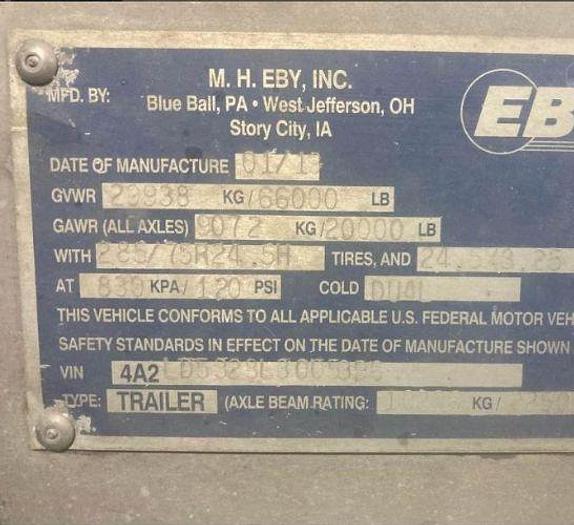 Used 2020 EBY Transpork