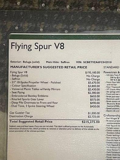 Used 2015 Bentley Flying Spur V8