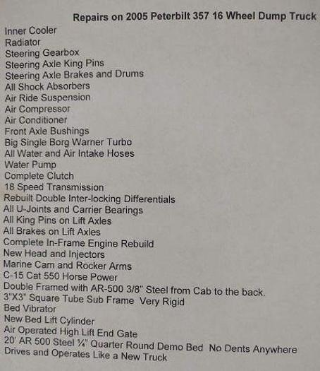 Used 2005 Peterbilt 357 Dump Truck