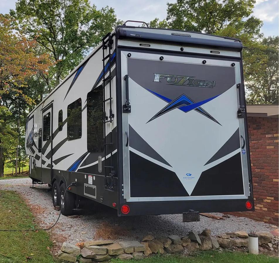 Used 2021 Keystone Fuzion 379 Toy Hauler Fifth Wheel