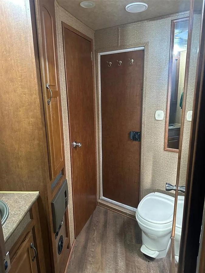 Used 2014 Bison Travel Coach 3 Horse Trailer