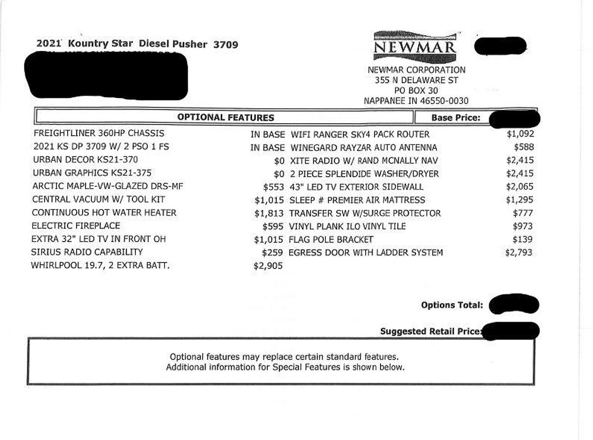 Used 2021 Newmar Kountry Star 3709 Class A Motorhome