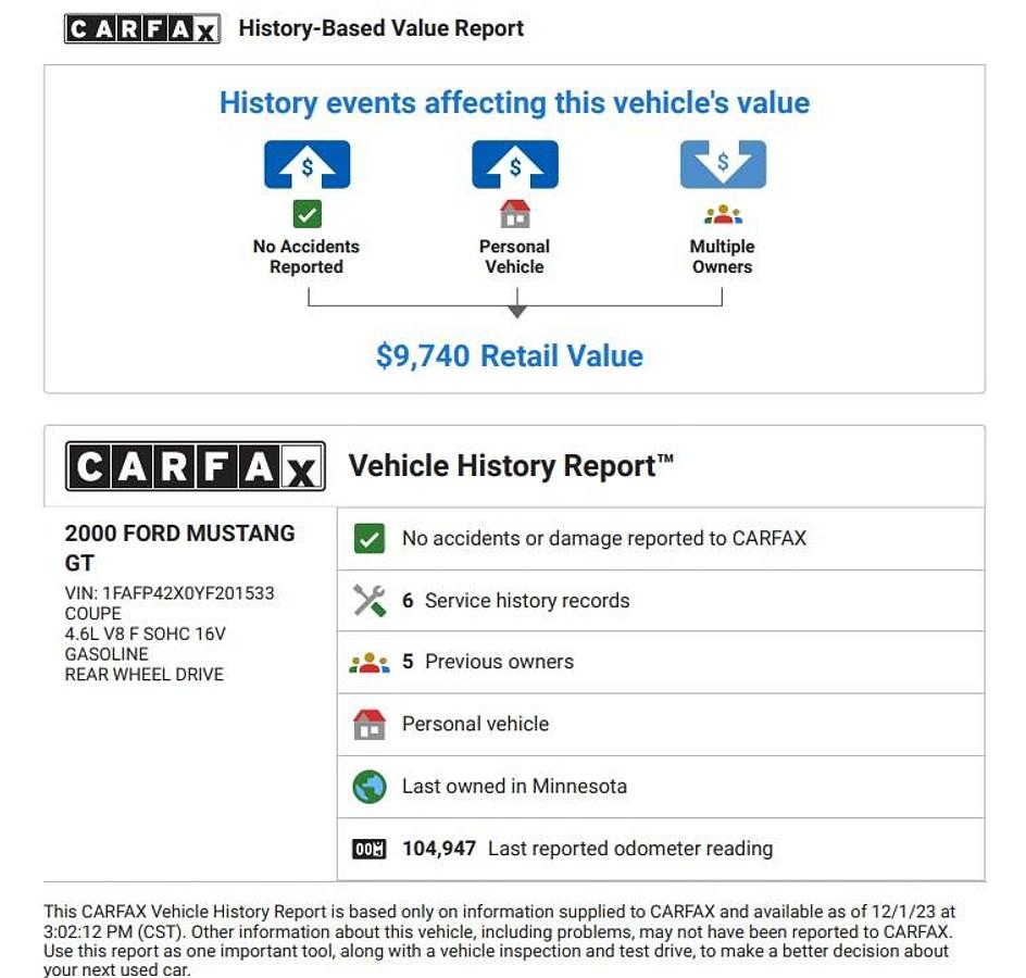Used 2000 Ford Mustang GT