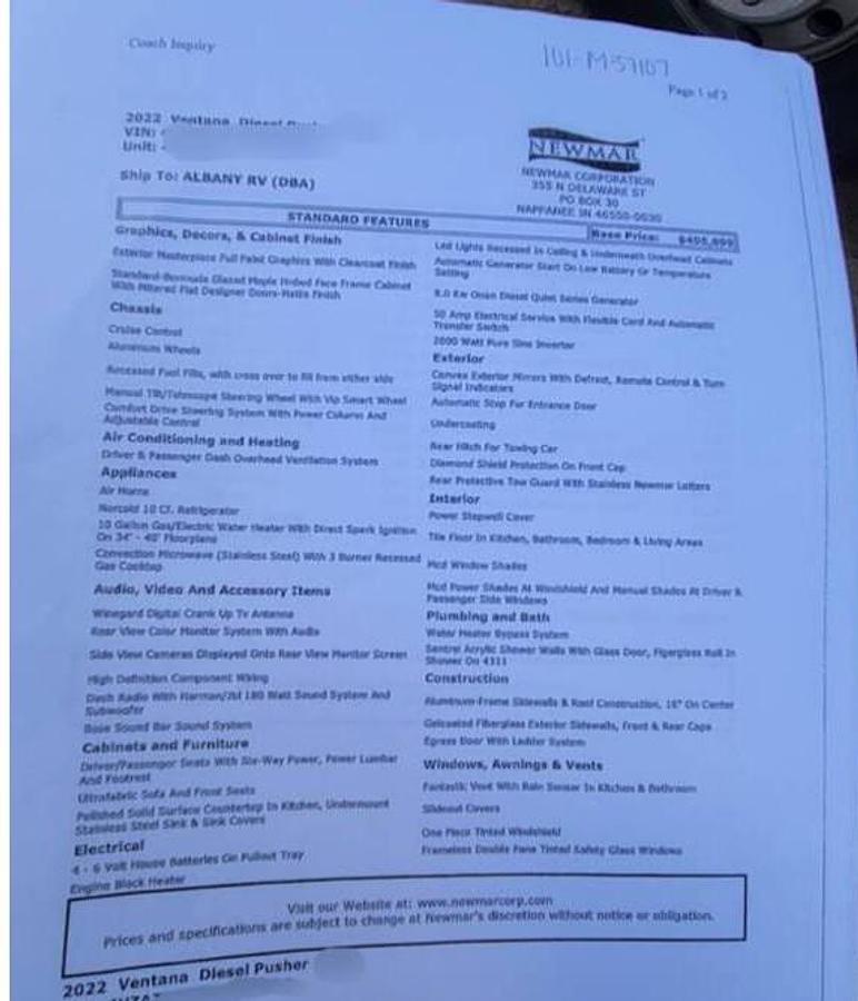 Used 2022 Newmar Ventana 4334