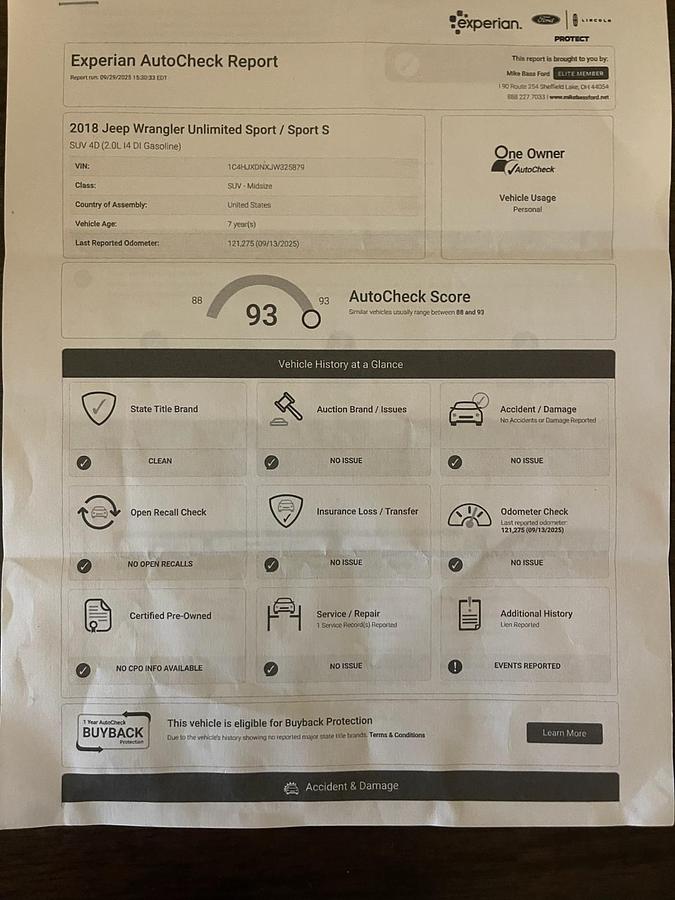 Used 2018 Jeep Wrangler Unlimited Sport 4x4