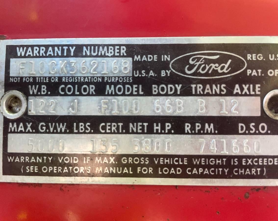 Used 1963  Ford F100 Unibody
