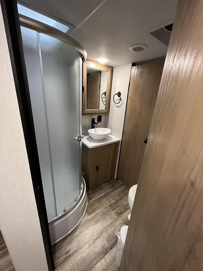 Used 2024 Forest River Cherokee Grey Wolf Black Label 22RRBL Travel Trailer Toy Hauler